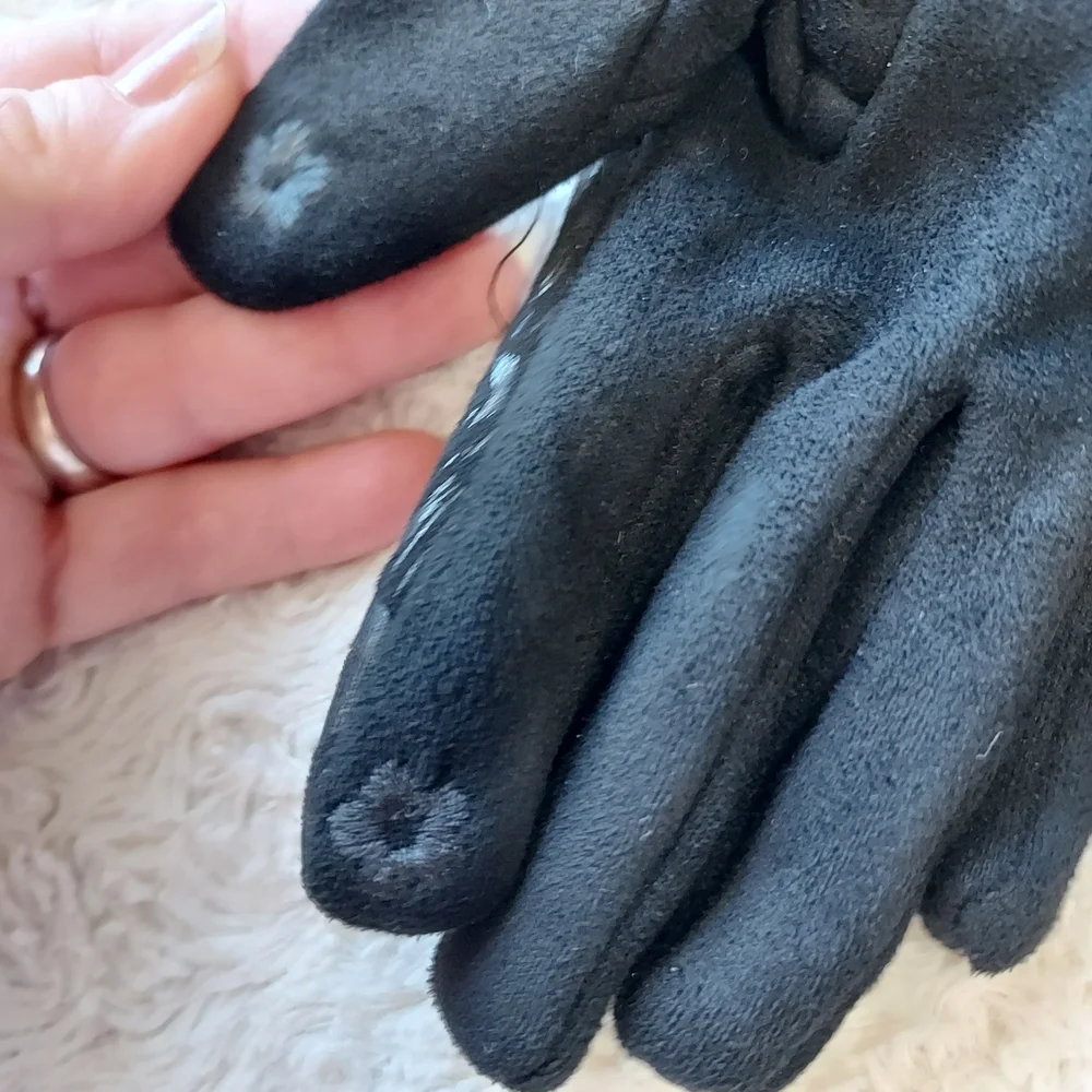 Black Women's Faux Fur Cuff Driving Gloves Quiet Luxury Winter Fancy